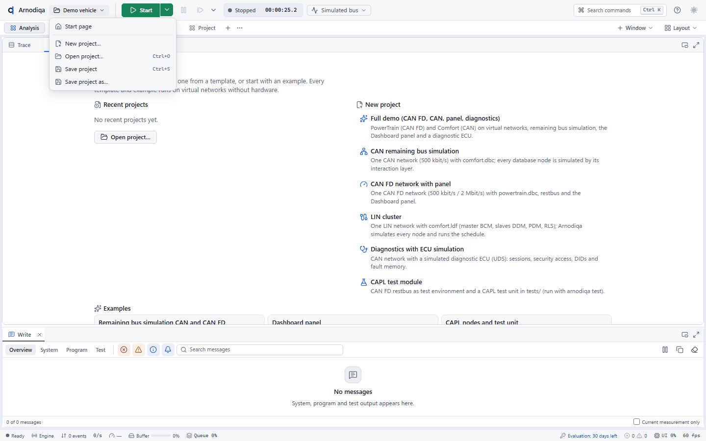 Open a project, create a new one and add a database, step 2