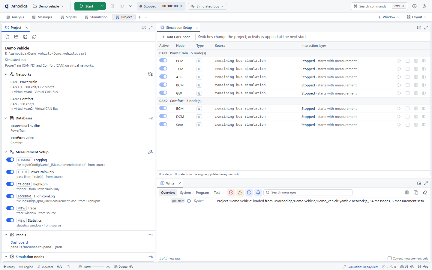 Open a project, create a new one and add a database, step 4