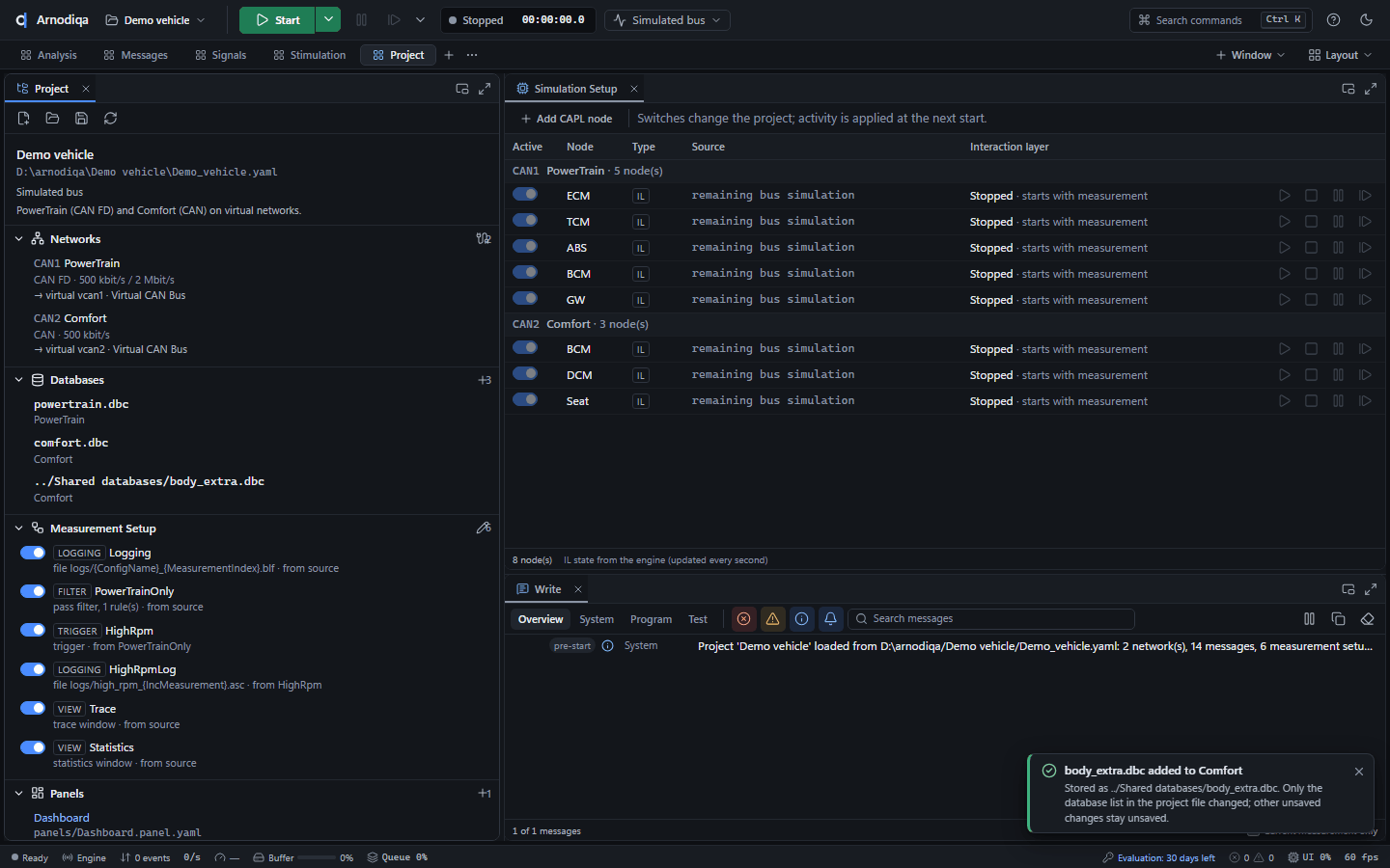 Open a project, create a new one and add a database, step 8