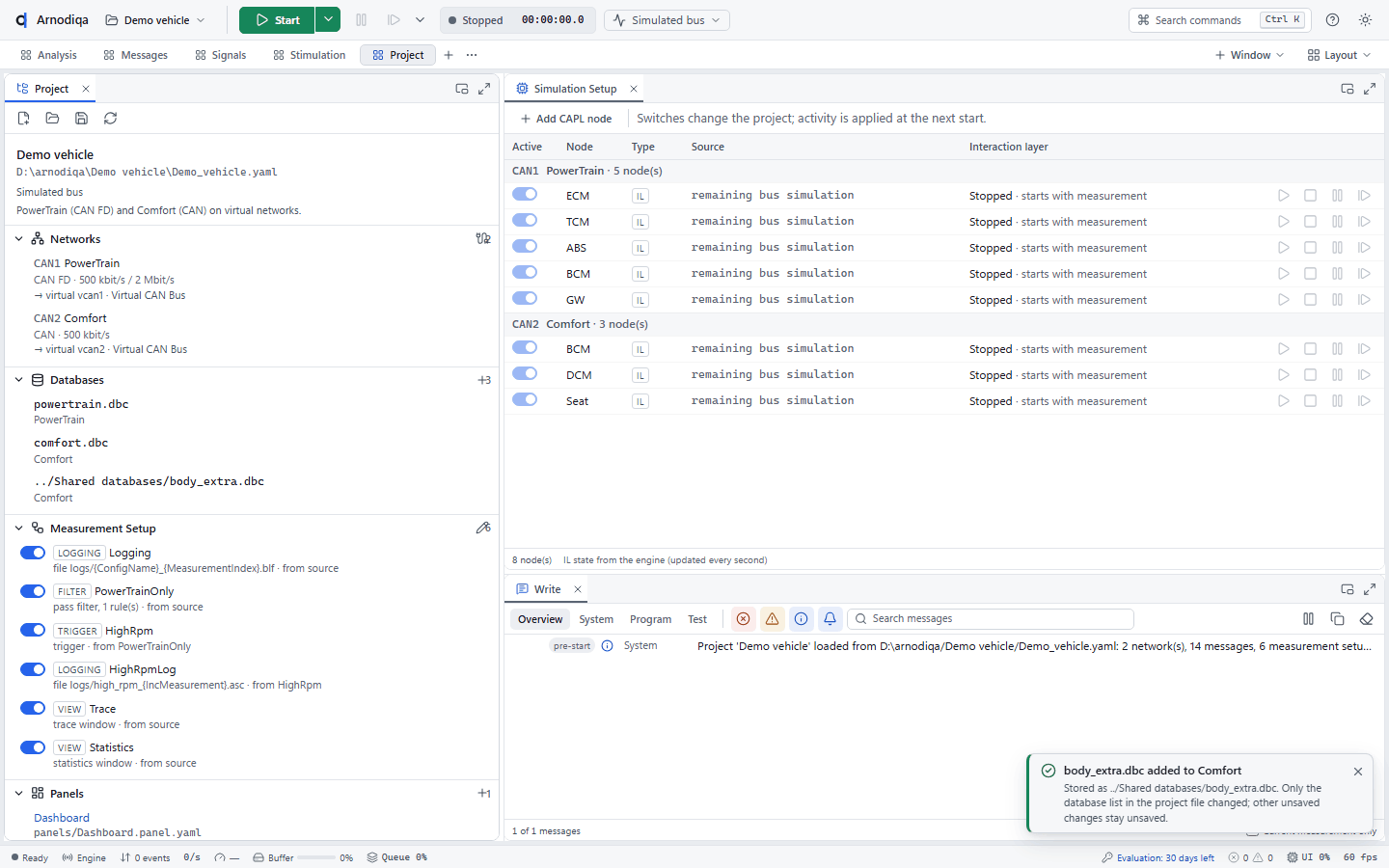 Open a project, create a new one and add a database, step 8