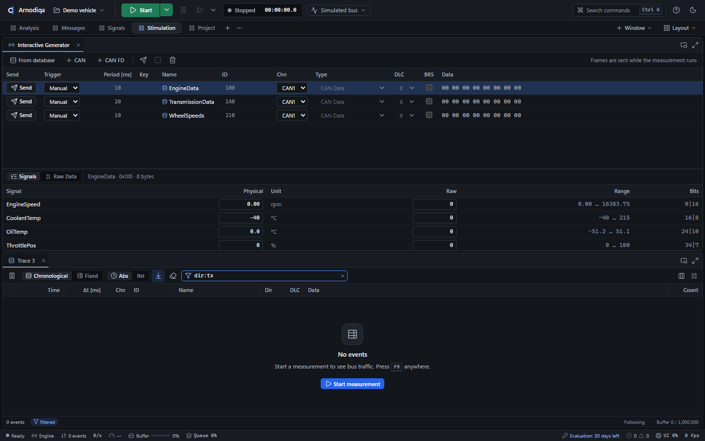 Send messages with the Interactive Generator, step 1