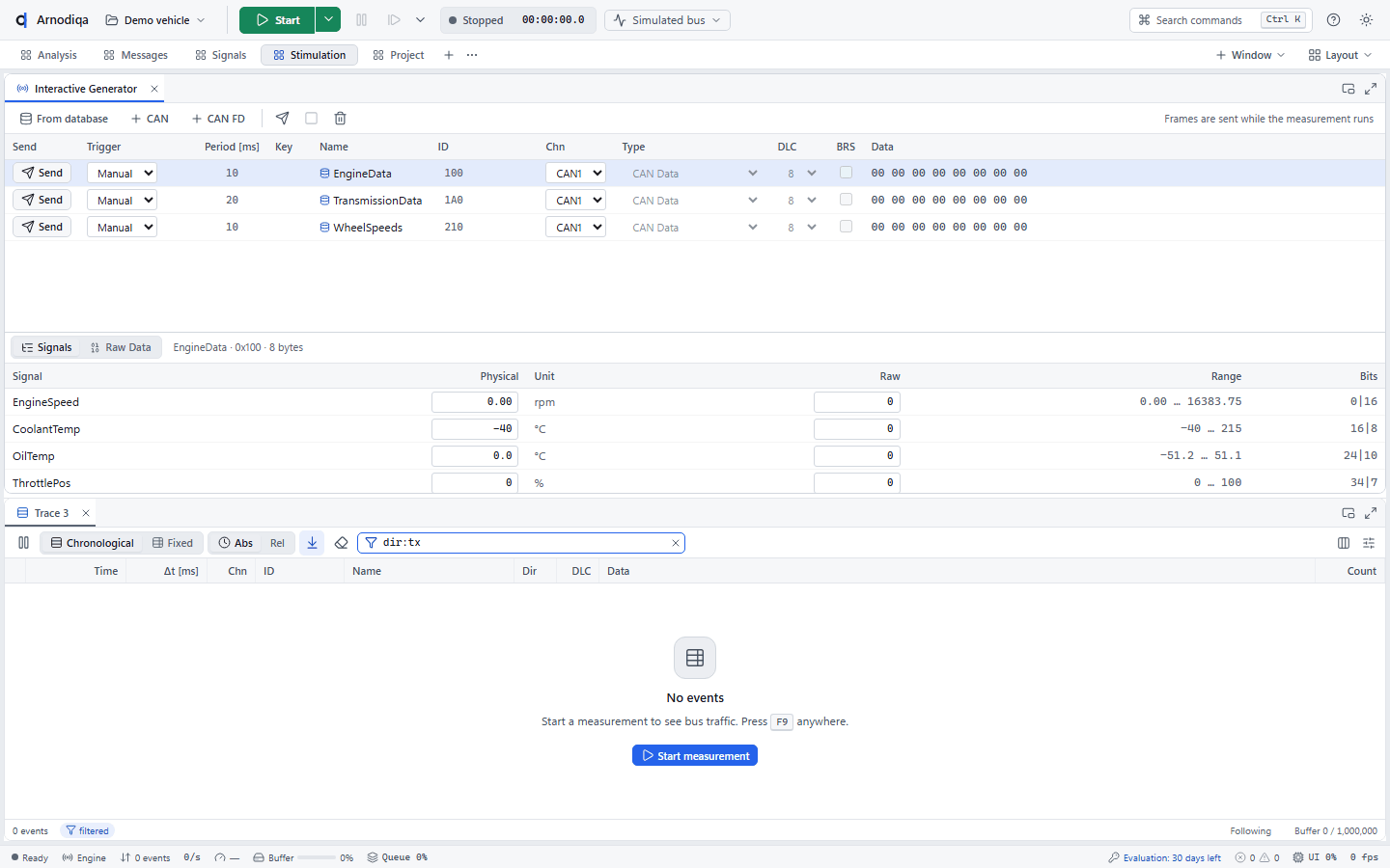 Send messages with the Interactive Generator, step 1