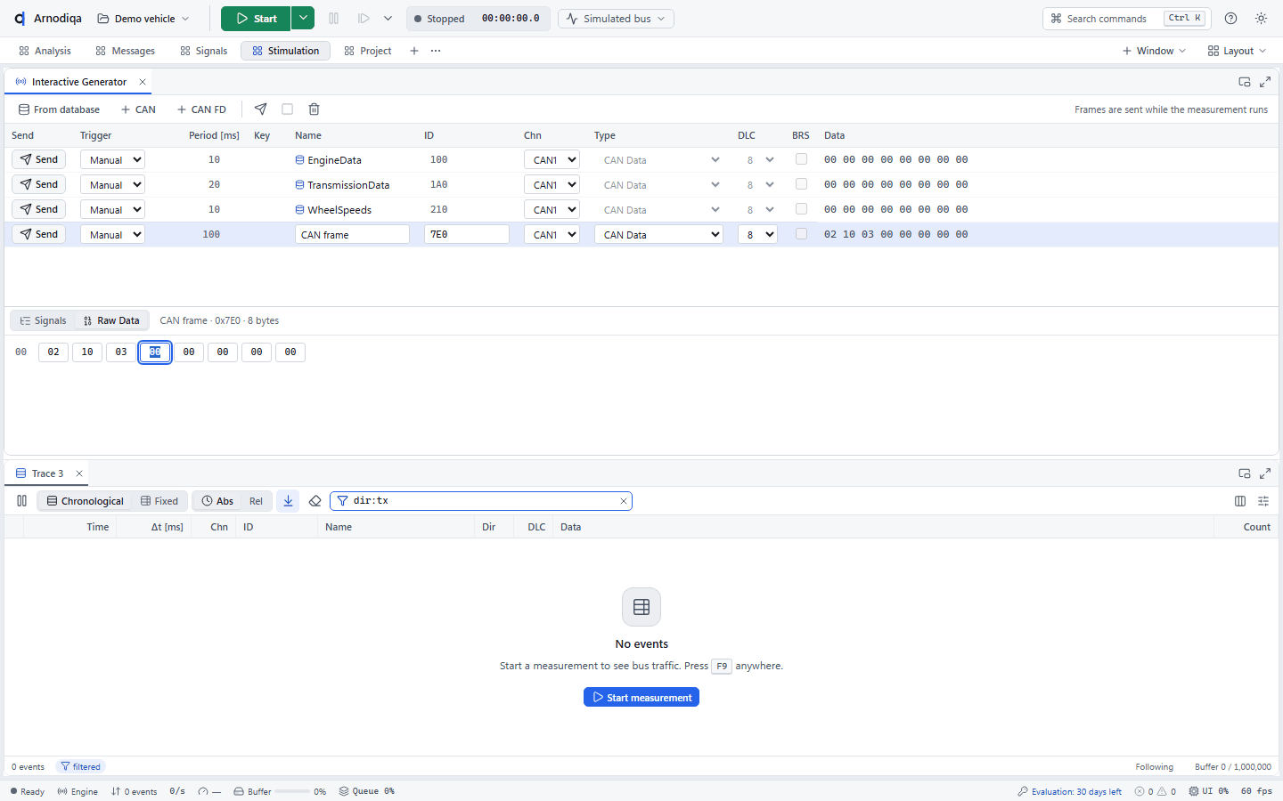 Send messages with the Interactive Generator, step 2