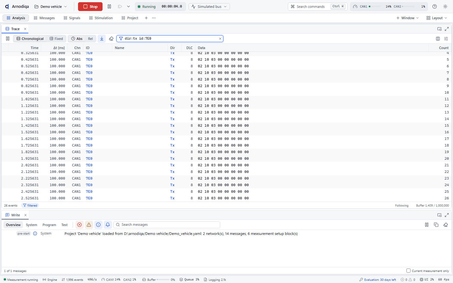 Send messages with the Interactive Generator, step 4