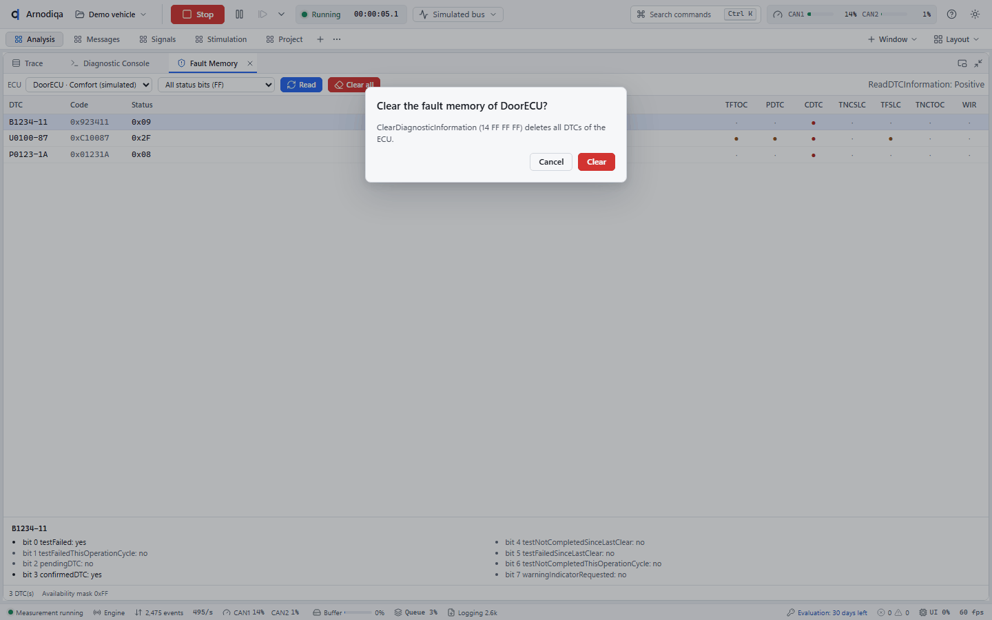 Diagnostics: UDS console and fault memory, step 4