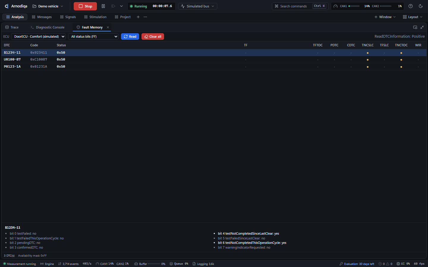 Diagnostics: UDS console and fault memory, step 5