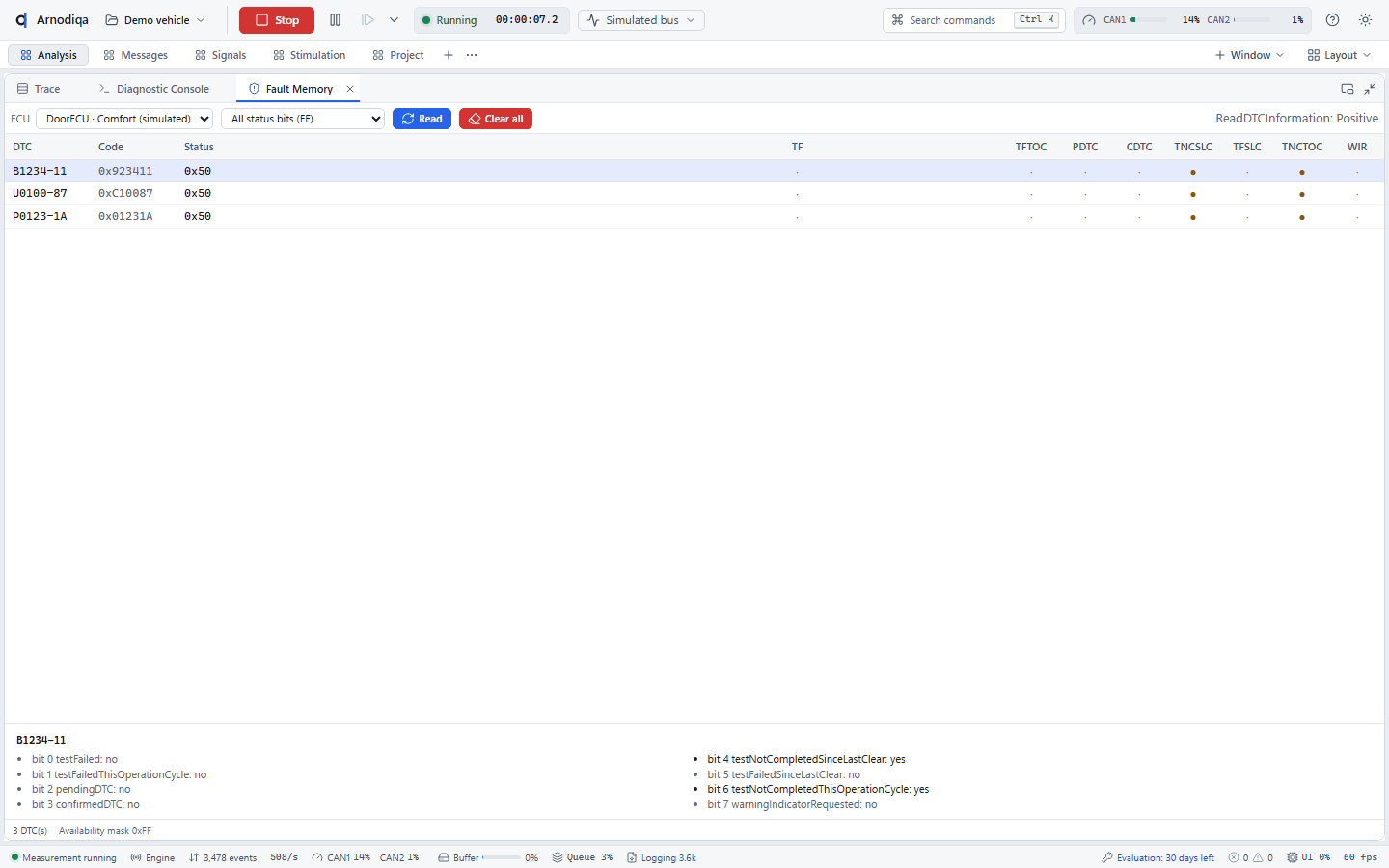 Diagnostics: UDS console and fault memory, step 5