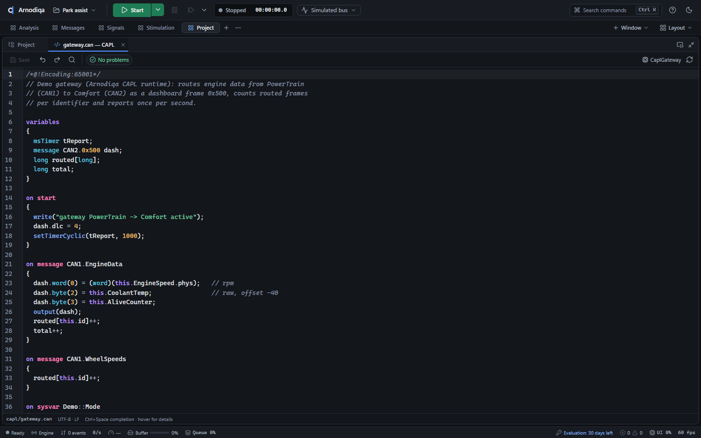 Add and edit CAPL nodes, step 2