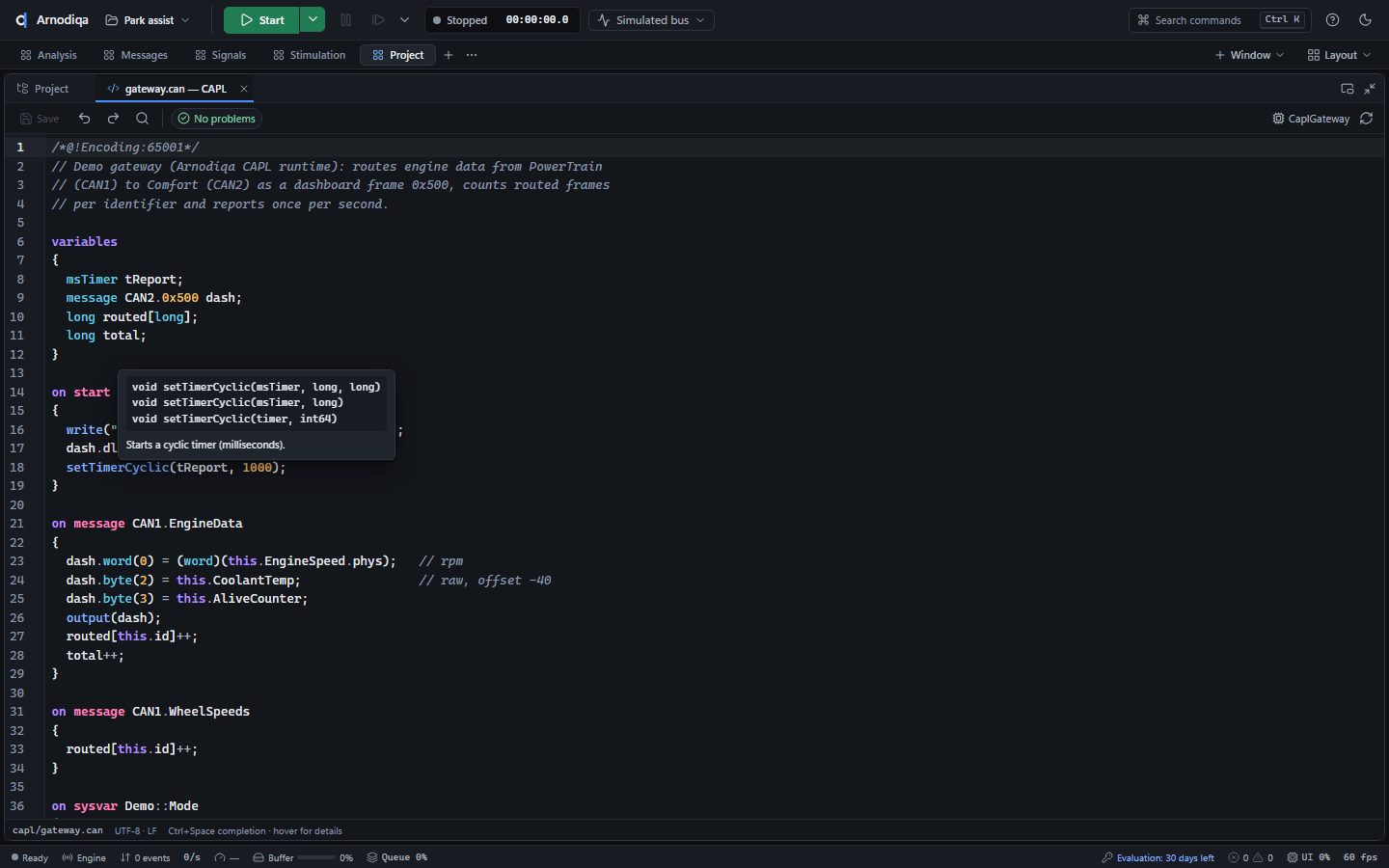 Add and edit CAPL nodes, step 3