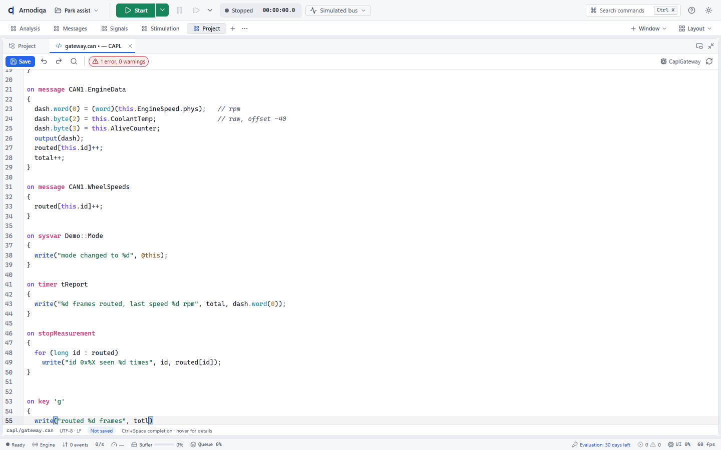 Add and edit CAPL nodes, step 4