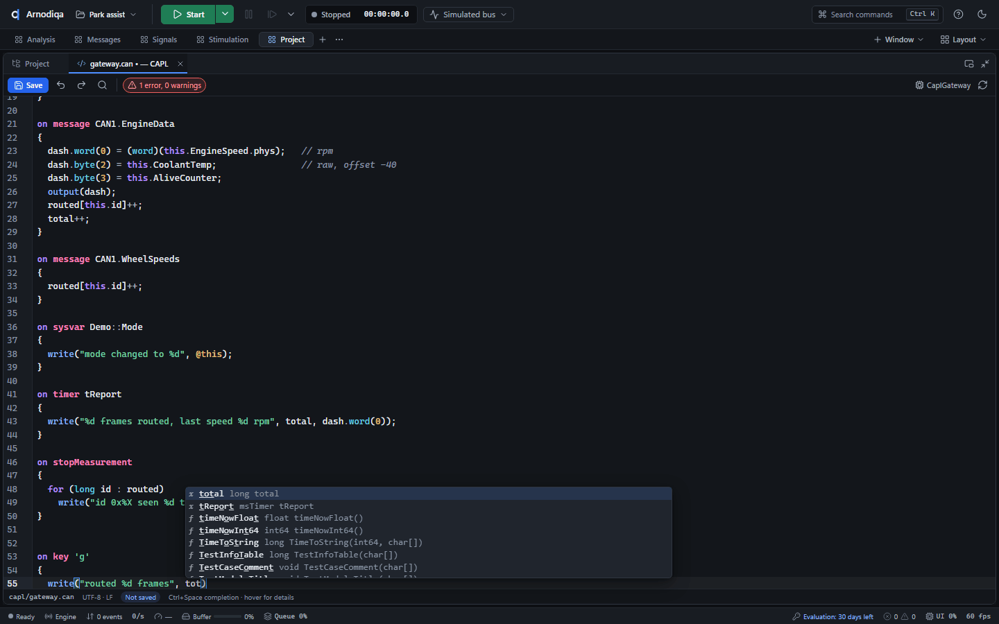 Add and edit CAPL nodes, step 5