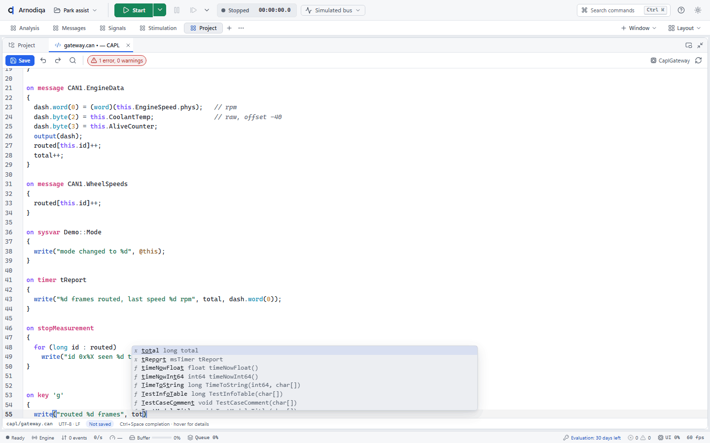 Add and edit CAPL nodes, step 5