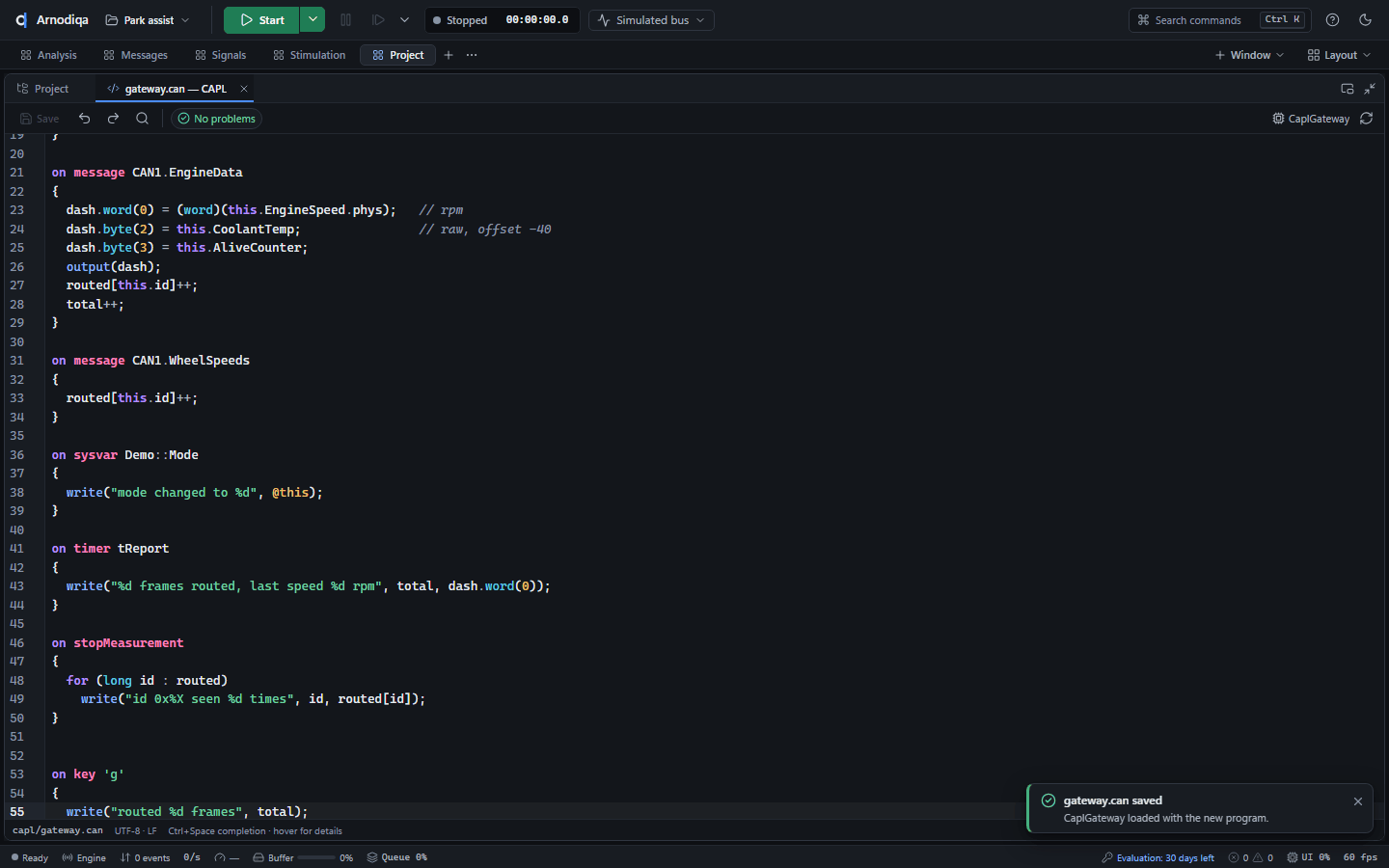 Add and edit CAPL nodes, step 6