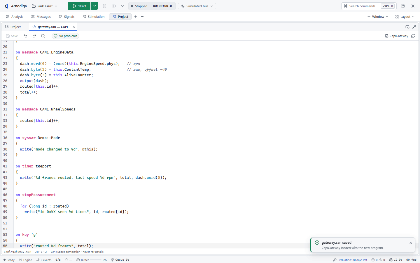 Add and edit CAPL nodes, step 6