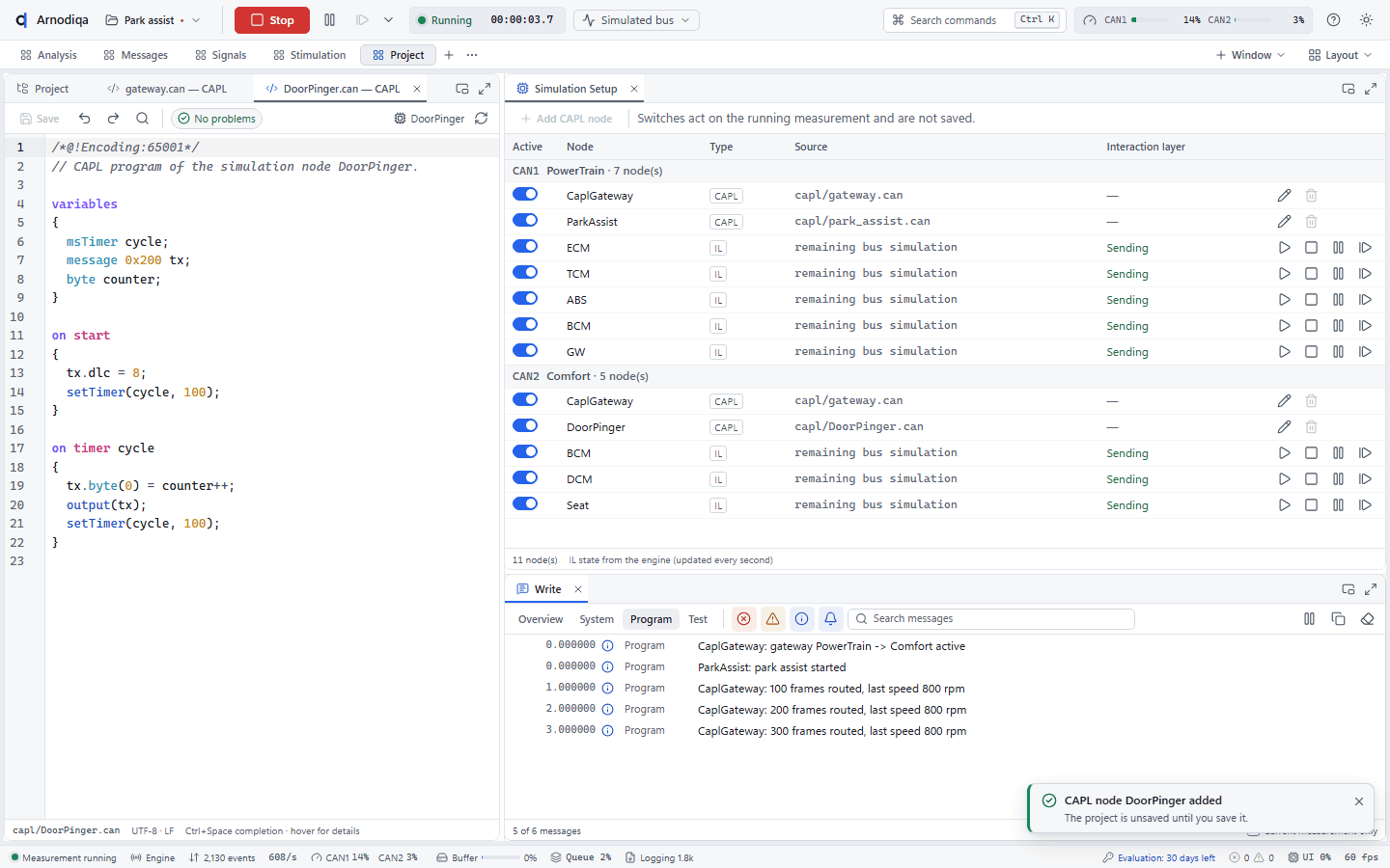 Add and edit CAPL nodes, step 8