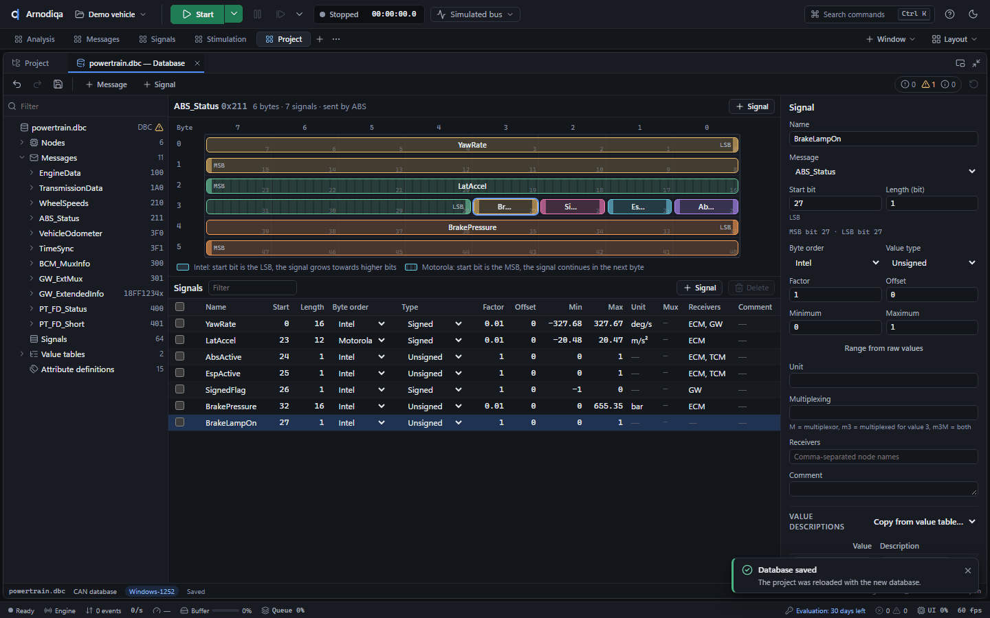 Database editor: add a signal, step 4