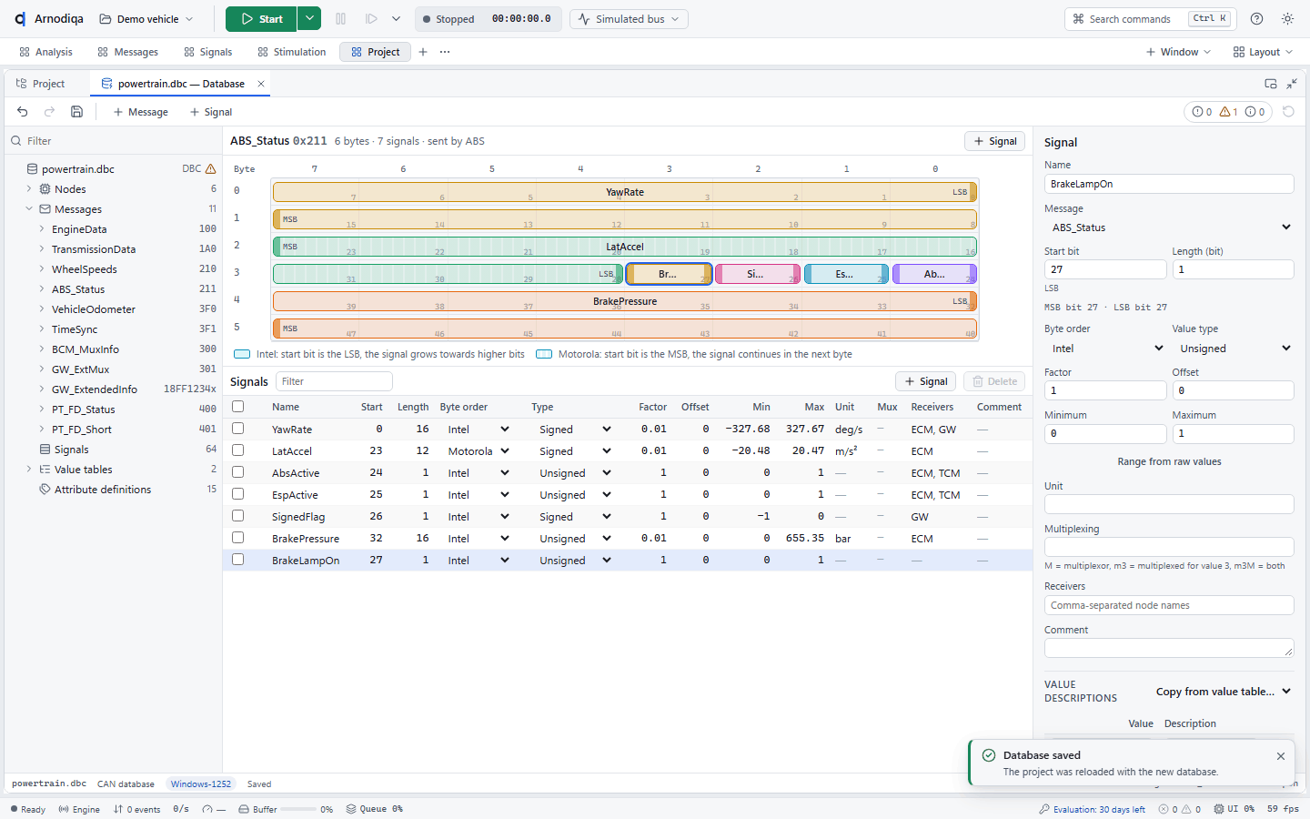 Database editor: add a signal, step 4